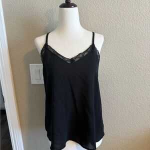 Black Lace Trim Cami Top